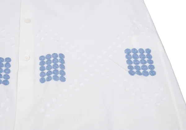 COMME des GARCONS HOMME PLUS Dot Embroidery Design Collarless Shirt K-162069_013