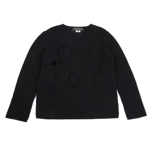 COMME des GARCONS HOMME PLUS Hole Design Knit Sweater Black L K-162071_001