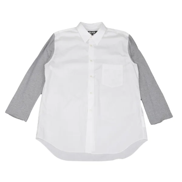 BLACK COMME des GARCONS Sleeve Switching Design Shirt White,Grey XL K-162073_001
