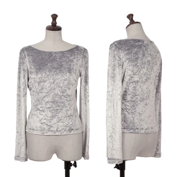 Cheap and Chic by MOSCHINO Velour Shiny Long T Shirt Silver 44 K-162081_001
