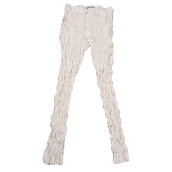 ISSEY MIYAKE Wrinkle Pleated Pants Ivory L K-162082_001