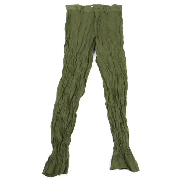 ISSEY MIYAKE Wrinkle Pleated Pants Khaki L K-162083_001