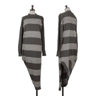 ISSEY MIYAKE Striped Asymmetry Dress
