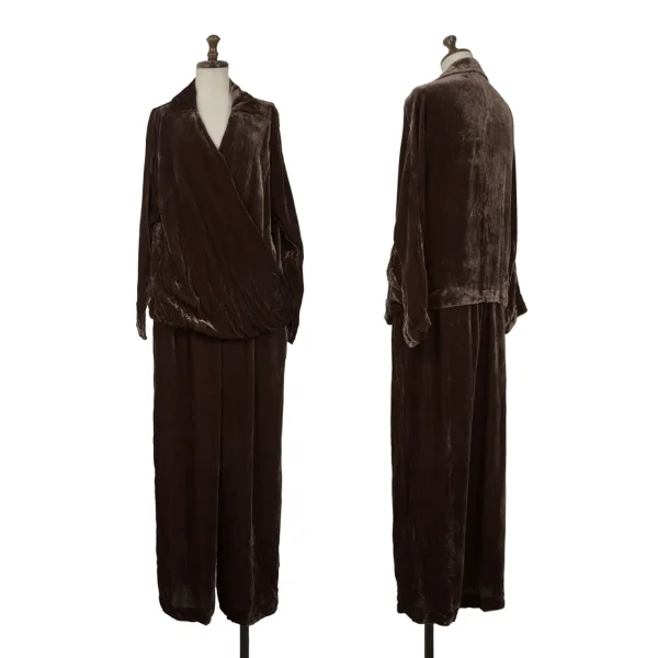 ISSEY MIYAKE PERMANENTE Velour Jacket & Pants Brown 2 3 K-162091_001