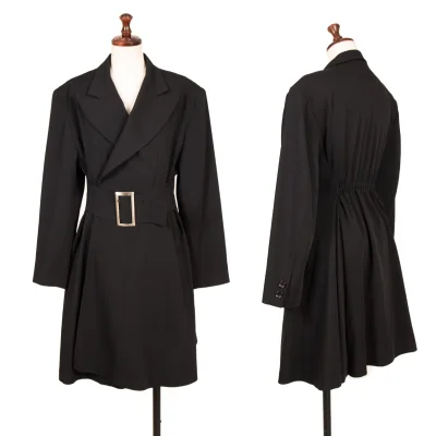 Yohji Yamamoto FEMME Belted Peak Lapel Jacket