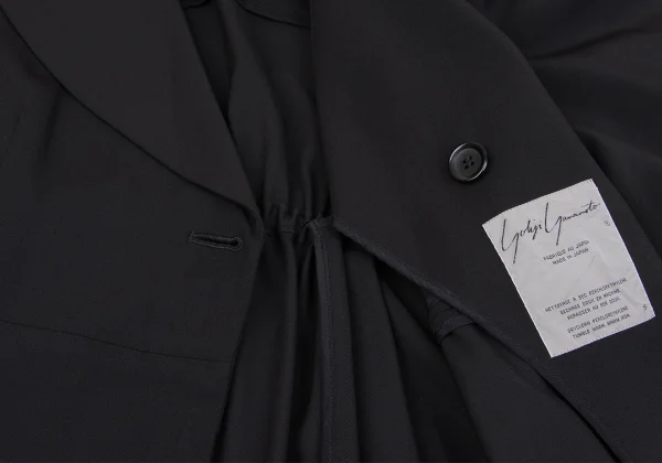 Yohji Yamamoto FEMME Belted Peak Lapel Jacket K-162092_010