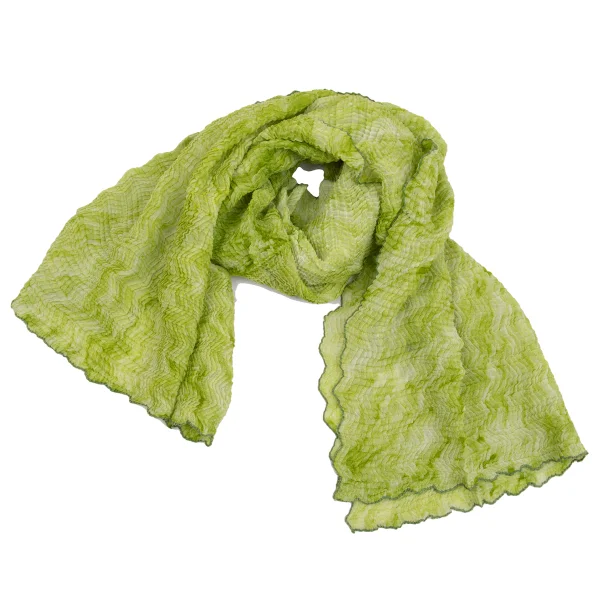 ISSEY MIYAKE Stretch Pleats Gradation Stole Light Green  K-162093_001