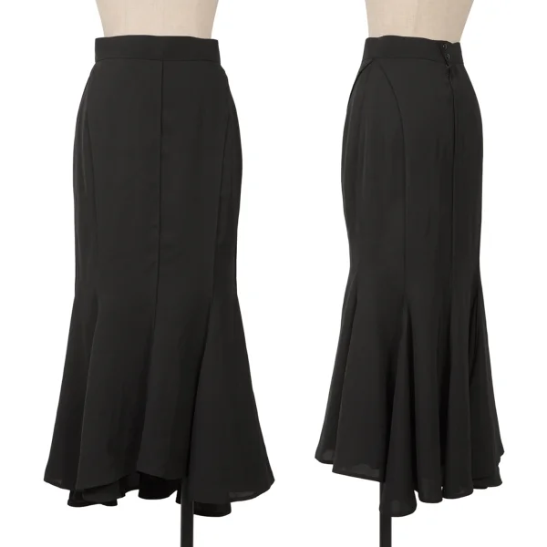 Thierry Mugler Poly Pin-tuck Flare Skirt Black 63-90 K-162094_001