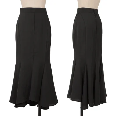 Thierry Mugler Poly Pin-tuck Flare Skirt
