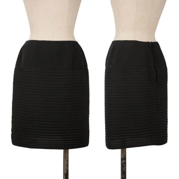 Thierry Mugler Pleated Switching Skirt Black 63-90 K-162095_001