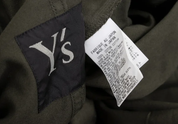Y's Cotton Crushed-design Snap Button Belted Coat K-162097_019