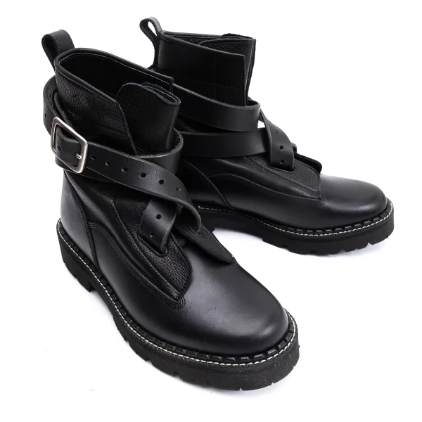 Y's Belted Leather Boots Black US About 8 K-162100_001