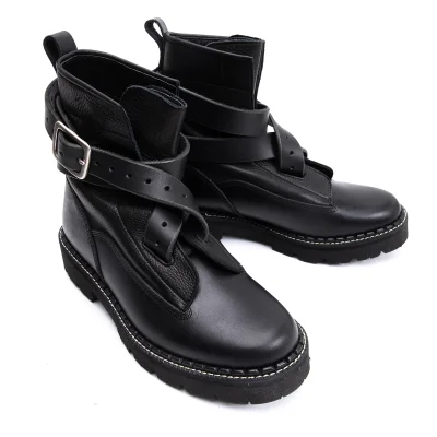Y's Belted Leather Boots