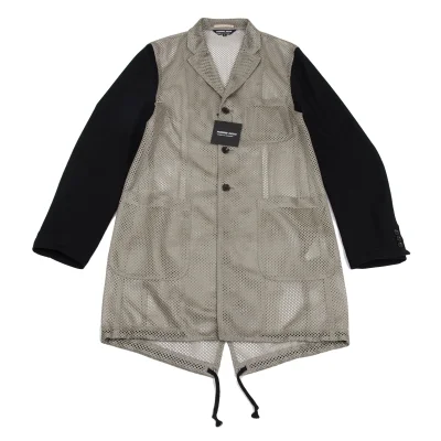 COMME des GARCONS HOMME DEUX Mesh Switching Fishtail Jacket