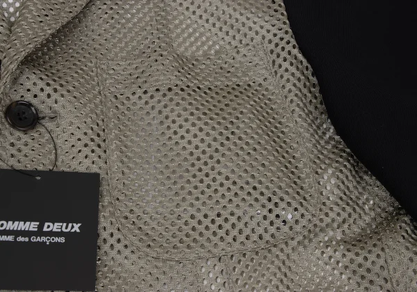 COMME des GARCONS HOMME DEUX Mesh Switching Fishtail Jacket K-162102_005