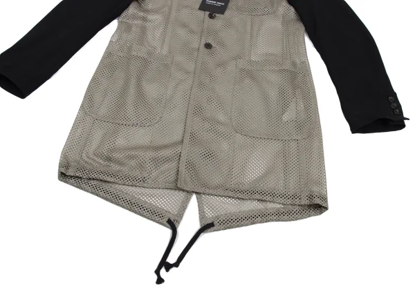 COMME des GARCONS HOMME DEUX Mesh Switching Fishtail Jacket K-162102_009