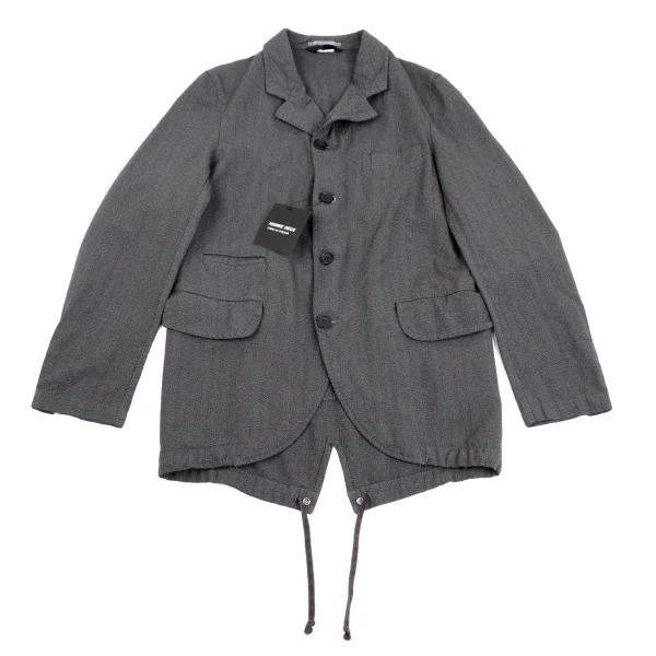 COMME des GARCONS HOMME DEUX Poly Stripeed Fishtail Jacket Grey,Orange XS K-162103_001