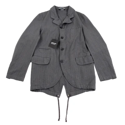 COMME des GARCONS HOMME DEUX Poly Stripeed Fishtail Jacket