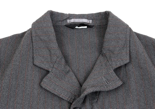 COMME des GARCONS HOMME DEUX Poly Stripeed Fishtail Jacket K-162103_003