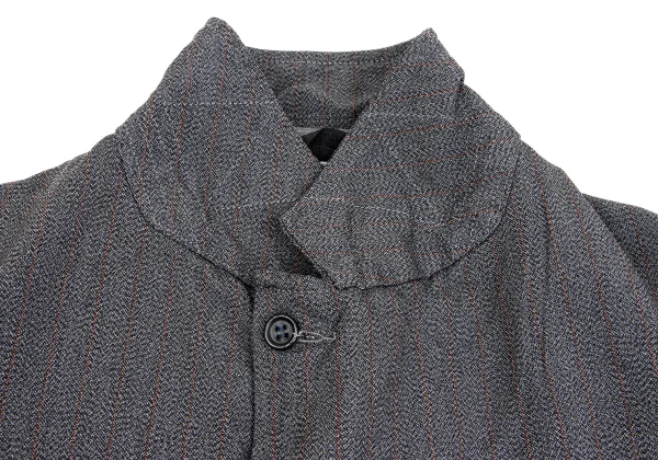 COMME des GARCONS HOMME DEUX Poly Stripeed Fishtail Jacket K-162103_004