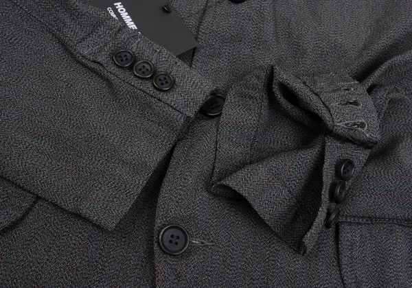 COMME des GARCONS HOMME DEUX Poly Stripeed Fishtail Jacket K-162103_008
