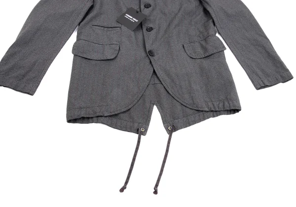 COMME des GARCONS HOMME DEUX Poly Stripeed Fishtail Jacket K-162103_009