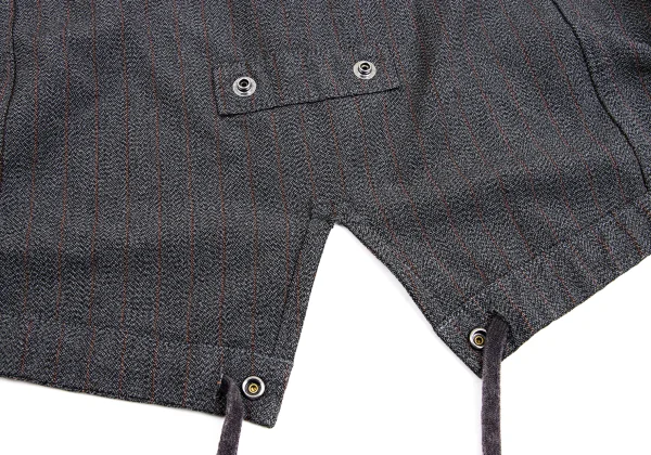 COMME des GARCONS HOMME DEUX Poly Stripeed Fishtail Jacket K-162103_013