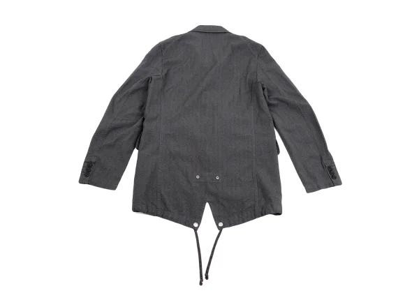 COMME des GARCONS HOMME DEUX Poly Stripeed Fishtail Jacket K-162103_015