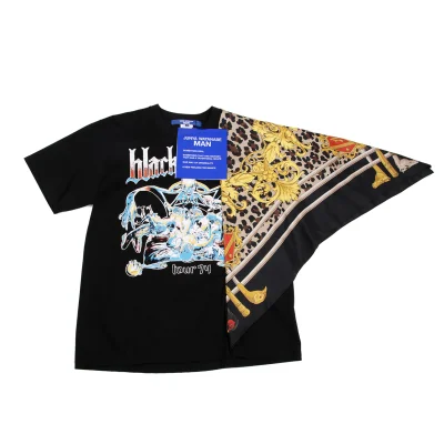 JUNYA WATANABE MAN Silk Scarf Docking Band T-shirt