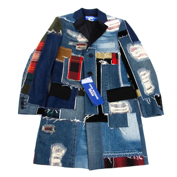 JUNYA WATANABE MAN Patchwork Denim Coat  Indigo XS K-162107_001