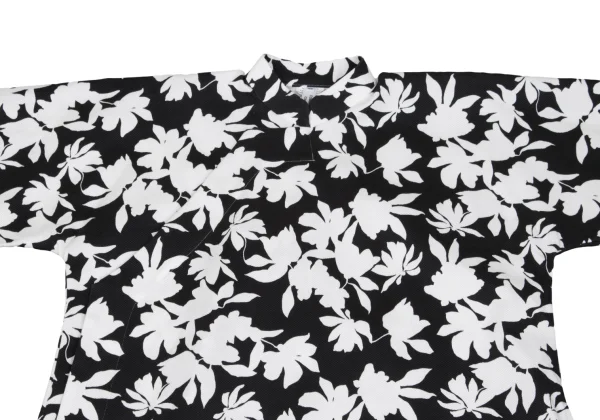 COMME des GARCONS Monochrome Floral Print Snap Button Chinese Dress K-162112_003