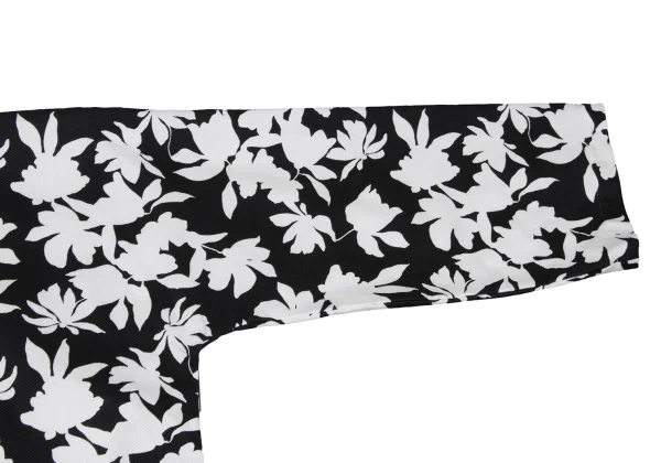 COMME des GARCONS Monochrome Floral Print Snap Button Chinese Dress K-162112_006