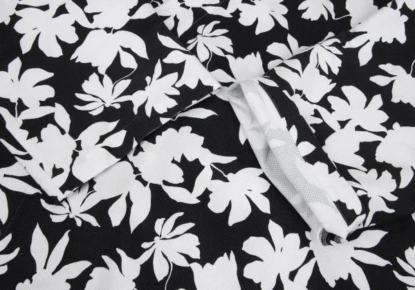 COMME des GARCONS Monochrome Floral Print Snap Button Chinese Dress K-162112_007