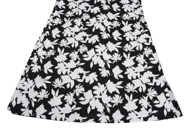 COMME des GARCONS Monochrome Floral Print Snap Button Chinese Dress K-162112_008
