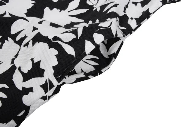 COMME des GARCONS Monochrome Floral Print Snap Button Chinese Dress K-162112_009