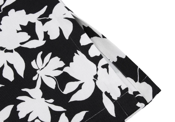 COMME des GARCONS Monochrome Floral Print Snap Button Chinese Dress K-162112_010