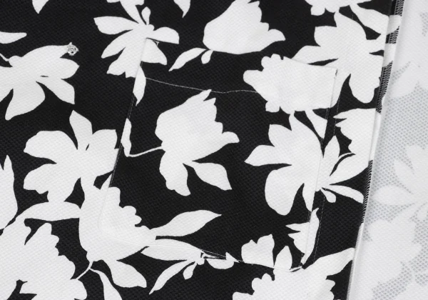 COMME des GARCONS Monochrome Floral Print Snap Button Chinese Dress K-162112_012