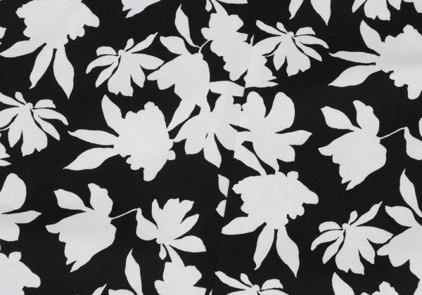 COMME des GARCONS Monochrome Floral Print Snap Button Chinese Dress K-162112_015