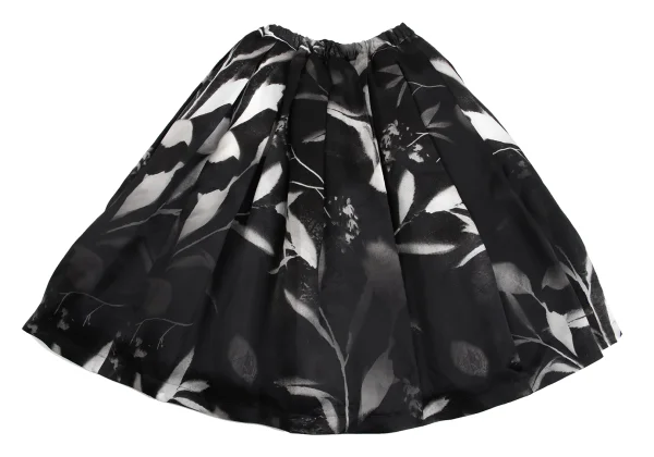COMME des GARCONS Silk Floral Print Tulle Layered Skirt K-162113_002