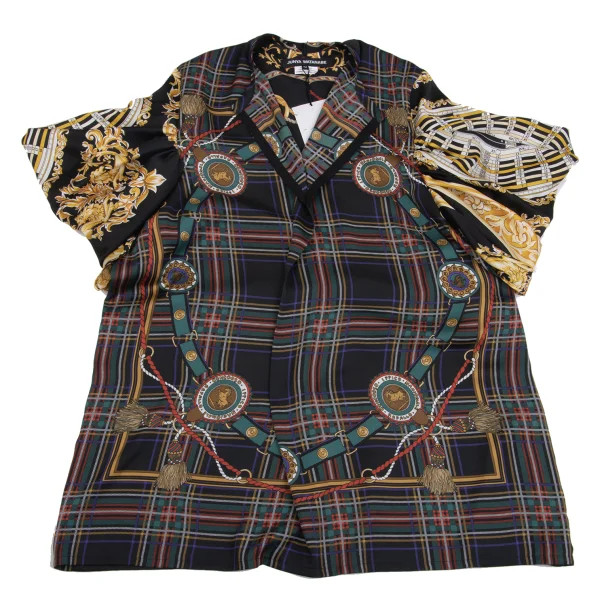 JUNYA WATANABE Tartan Check Chain Print Puffed Sleeve Blouse K-162116_002