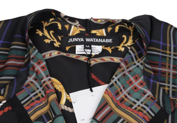 JUNYA WATANABE Tartan Check Chain Print Puffed Sleeve Blouse K-162116_004