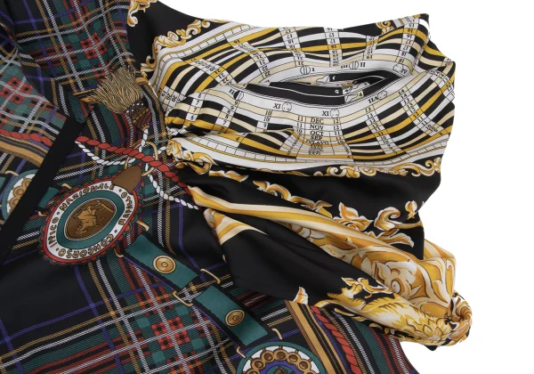 JUNYA WATANABE Tartan Check Chain Print Puffed Sleeve Blouse K-162116_007