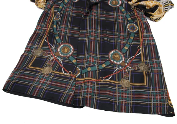 JUNYA WATANABE Tartan Check Chain Print Puffed Sleeve Blouse K-162116_009