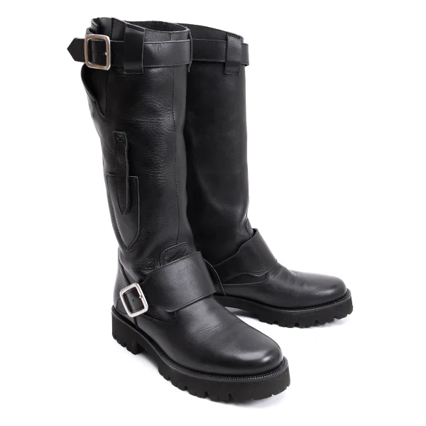 Y's Belted Leather Boots Black 4(US About 7) K-162138_001
