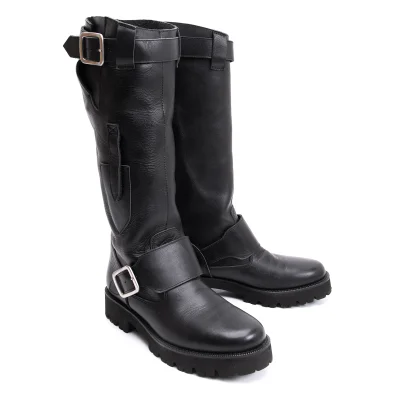 Y's Belted Leather Boots