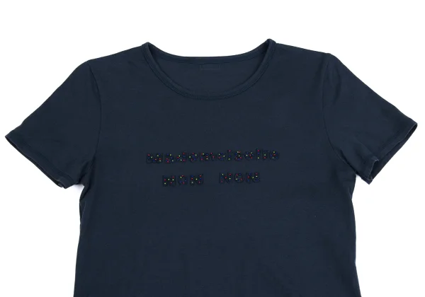 Mademoiselle NON NON Logo Patch Bead Decorated T Shirt K-162142_002
