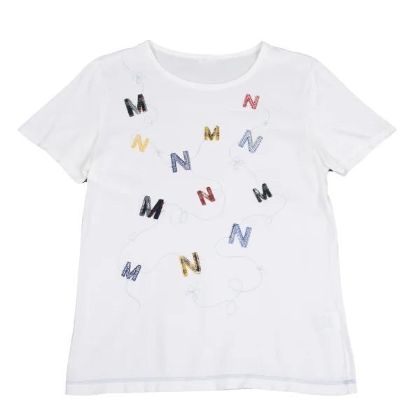 Mademoiselle NON NON MN Patch Sequin Embroidery T Shirt White 40L K-162144_001