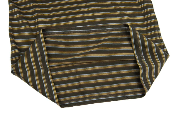 Mademoiselle NON NON Linen Striped Henley Neck T Shirt K-162146_009