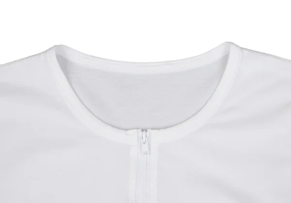 Mademoiselle NON NON Cotton Logo Embroidered Zip Neck T Shirt K-162147_005