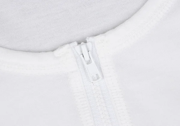 Mademoiselle NON NON Cotton Logo Embroidered Zip Neck T Shirt K-162147_006
